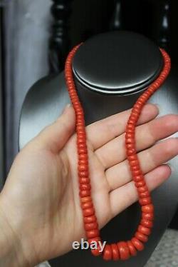 60gr Antique Coral Necklace Natural Undyed Beads
