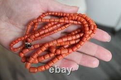 62gr Antique Coral Natural Undyed Beads From Necklace Old Stock
