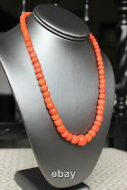 63gr Antique Coral Necklace Natural Undyed Beads