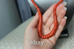 63gr Antique Coral Necklace Natural Undyed Beads