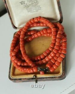65gr Antique Coral Necklace Natural Undyed Beads
