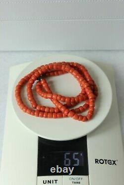 65gr Antique Coral Necklace Natural Undyed Beads