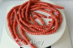 68gr Antique Coral Natural Undyed Beads From Necklace Old Stock