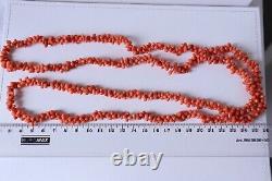 70gr Antique Vintage Salmon Coral Necklace Undyed Coral Beads Dumbbells Shape