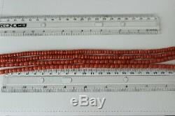 71gr Antique Salmon Coral Necklace Natural Undyed Beads