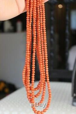 81gr Antique Salmon Coral Necklace Natural Undyed Beads