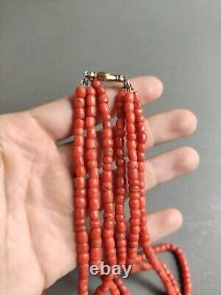 84gr Antique Vintage Victorian, Ukrainian Coral Beads Natural Undyed Necklace