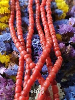 84gr Antique Vintage Victorian, Ukrainian Coral Beads Natural Undyed Necklace