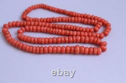 87gr Antique Vintage Ukrainian Coral Beads Natural Undyed Coral Necklace