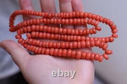 87gr Antique Vintage Ukrainian Coral Beads Natural Undyed Coral Necklace