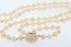 8.5 To 8.8mm Angel Skin Coral Bead 31 Inch Necklace With Carved Rose & 14k Locket