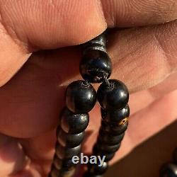 8 mm genuine 100 beads Black Coral Prayer beads Yusr yemen worry beads