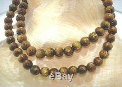 8mm Pacific Modified Black (Golden) Coral Calibrated Round Bead Necklace 17