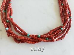 $900 5 Strand Necklace Heshi VTG Turquoise Coral Beads 30 100 Gram