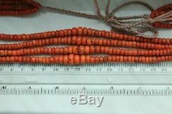92gr Antique Salmon Coral Beads Round Shape Natural Undyed Ukrainian Necklace