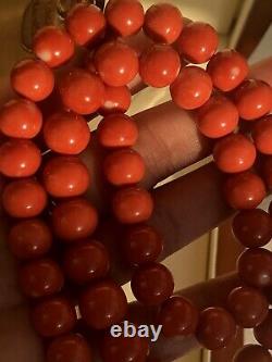 9-10mm fine natural coral bead strand coral necklace