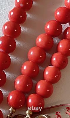 9-10mm fine natural momo coral bead strand coral necklace