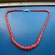 Antique 1920 Italian Coral Beads 21 Inches Long Necklace Rare Antique Red Coral
