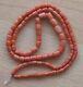 Antique 19gr Original Undyed Natural Red Coral Genuine Beads Necklace Keg Vintag