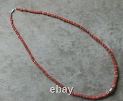 ANTIQUE 30gr Original Undyed Natural Red Coral GENUINE BEADS NECKLACE Salmon Old