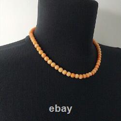 ANTIQUE Beads Necklace from Real Coral Red Mediterranean