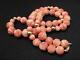 Antique Chinese Handcarved Natural Coral Bead & 14k Gold Necklace 25 106 Gms