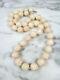 Antique Natural Angel Skin Coral Carved Beaded Necklace 14k Gold Clasp 70.5g