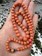 Antique Victorian 18 Natural Salmon Coral Necklace Gold Filled Clasp 34.5g