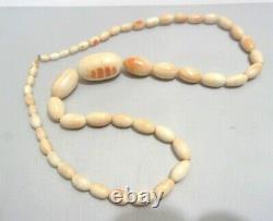 ANTIQUE VICTORIAN QUEEN CONCH SHELL GRADUATING BEAD NECKLACE 78gr 26