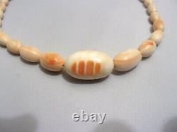 ANTIQUE VICTORIAN QUEEN CONCH SHELL GRADUATING BEAD NECKLACE 78gr 26