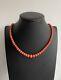 Antique Victorian Salmon Red Orange Chunky Coral Bead Necklace 23g 18.1