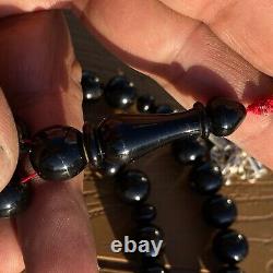ARABIC 33 Prayer beads Yusr genuine yemen beads natural Black Coral
