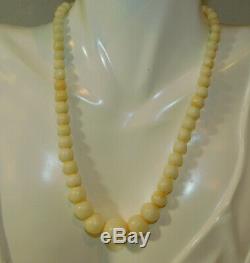 Angel Skin White Coral Graduated Bead strand 14 inch Choker 925 Necklace 3j 61