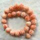 Angel Skin Coral Bead Strand Rose Beads Hand Carved Roses Necklace