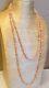Angel Skin Coral Necklace Genuine Natural Vtg Beaded Art Deco Flapper Long 41g