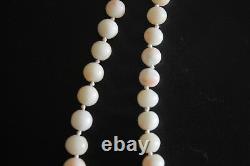 Angle Skin Coral Bead Strand Necklace 36 long