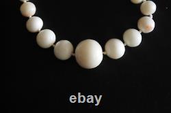 Angle Skin Coral Bead Strand Necklace 36 long