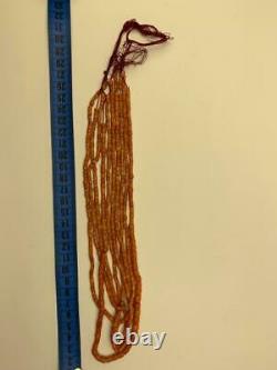 Antique 100 % Natural UNDYED russet sea CORAL beads necklace 55gr