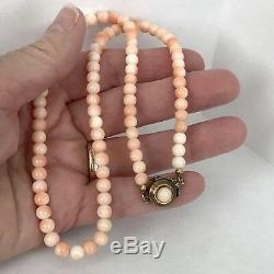 Antique 10Kt 12Kt Yellow Gold Coral Bead Necklace
