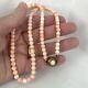 Antique 10kt 12kt Yellow Gold Coral Bead Necklace
