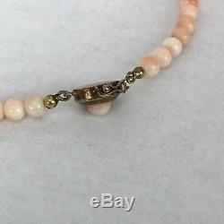Antique 10Kt 12Kt Yellow Gold Coral Bead Necklace