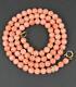 Antique 16 1/2 9 Carat Gold And Coral Bead Strand Necklace Chain