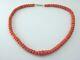Antique 18 Natural Coral Bead Necklace 56.14g 12-8mms Cert Inc. Not Treated