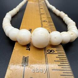Antique 1920s Angel Skin Coral Graduated Bead 16 Necklace With 14K GF Clasp