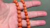 Antique 19th Century Graduated Coral Bead Necklace With Gold Clasp 21 1 2 Inches