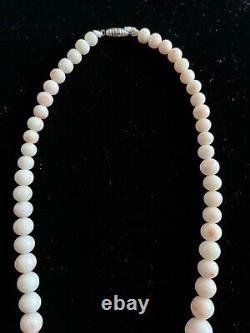 Antique Angel Skin Coral Bead Necklace 15- 49 Grams