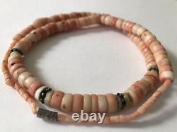 Antique Beautiful Beads Natural Italian Mediterranean White Angel Coral Necklace