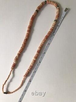 Antique Beautiful Beads Natural Italian Mediterranean White Angel Coral Necklace