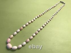 Antique Beautiful Hand Knotted Beads Natural Italian White Angel Coral Necklace