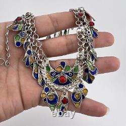 Antique Berber necklace Kabylia Algeria Beni Yenni in sterling silver corals